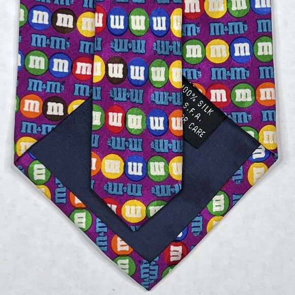 '90s Vintage Handmade Silk M & Ms Planet Mars Iconic Pop Collectible Tie - Picture 5 of 6